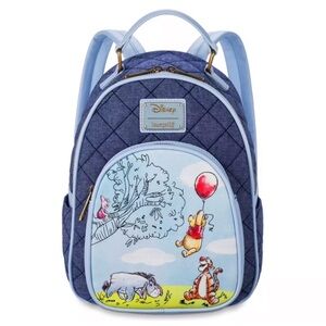 An authentic new blue Winnie the Pooh Disney mini backpack purse.